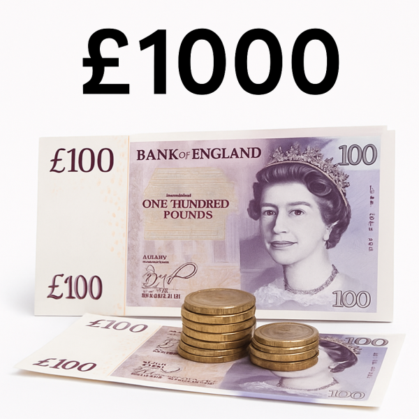 Win £1,000 cash! No fluff, just funds.